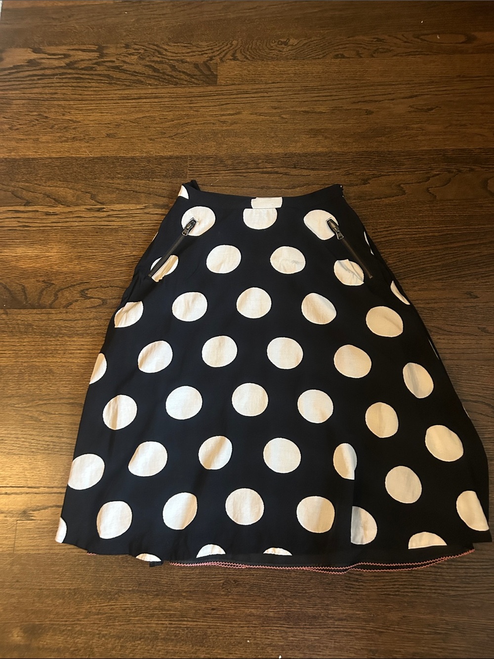 HD in Paris Black A-Line Skirt with White Polka Dots